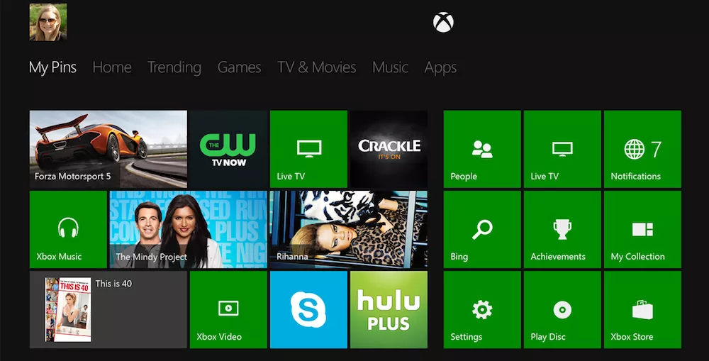 Dashboard der XBOX ONE