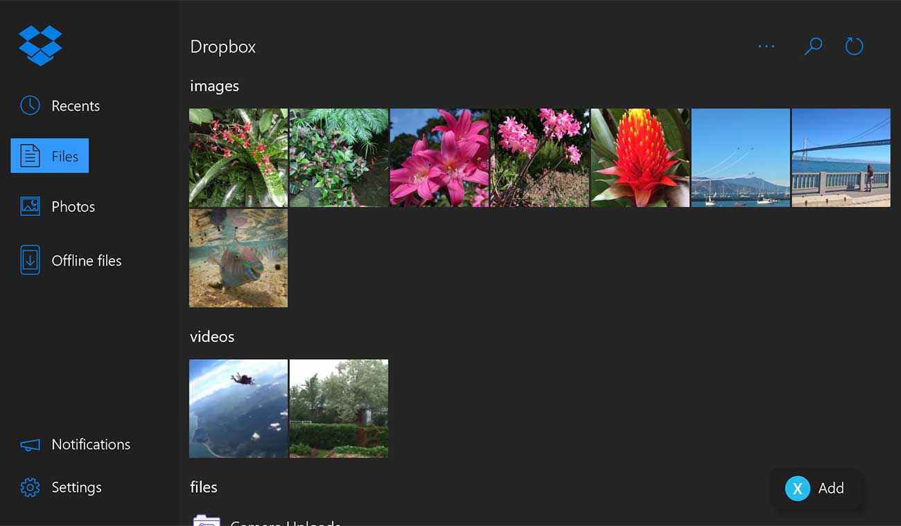 Dropbox App für Xbox One