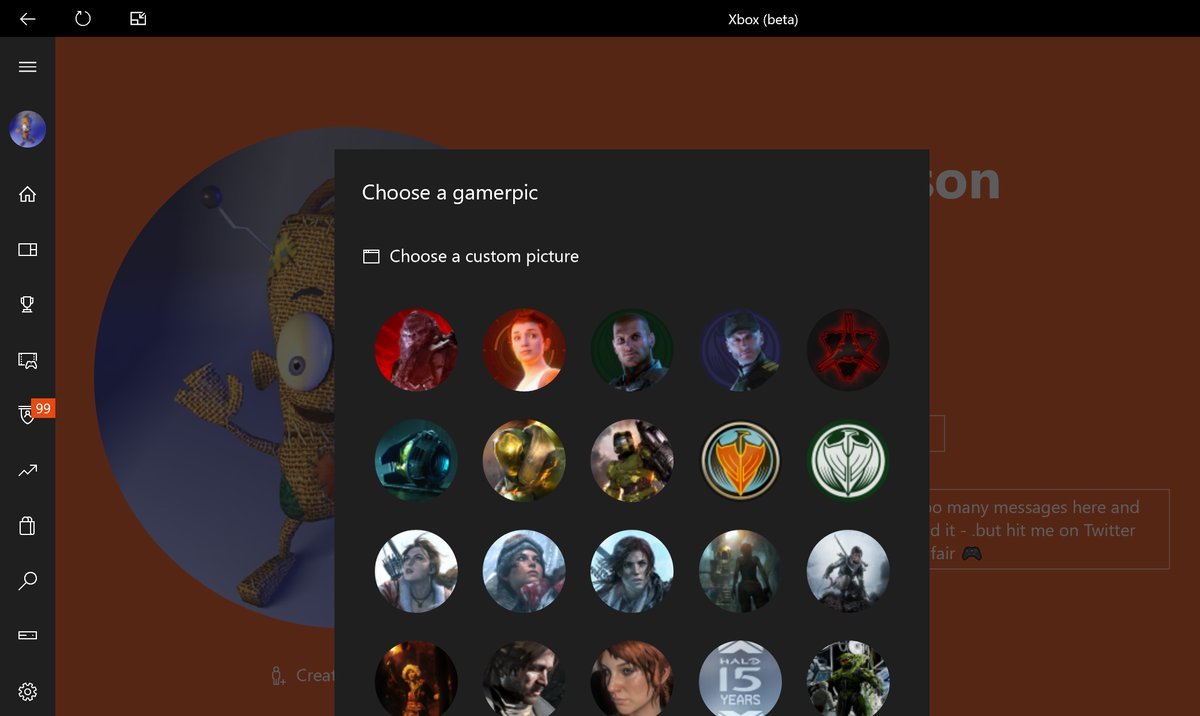 Xbox Beta App - Eigenes Gamerpic