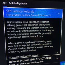 Microsoft: Rückerstattungen von Käufen auf Xbox One und Windows 10 möglich 27 Rückerstattungen von Käufen auf Xbox One und Windows 10
