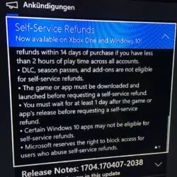 Rückerstattungen von Käufen auf Xbox One und Windows 10