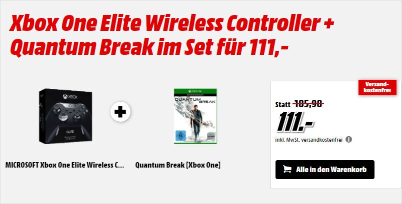 Xbox One Elite Wireless Controller + Quantum Break