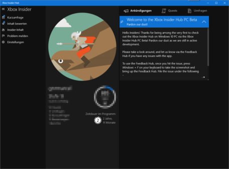 Xbox Insider-Hub App für Windows 10
