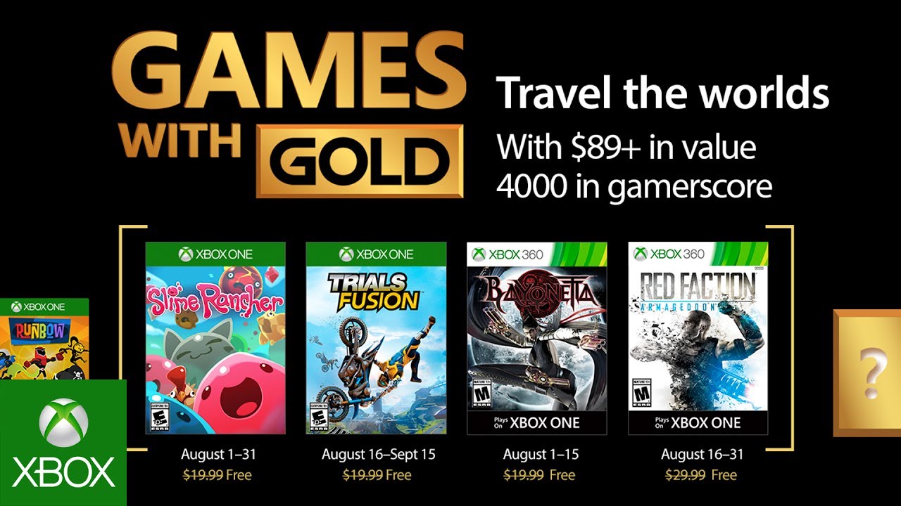Games with Gold - August 2017