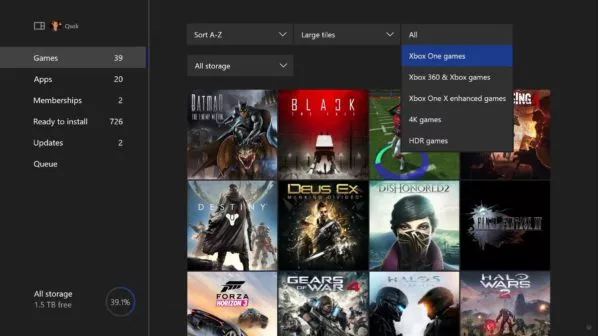 Xbox One Dashboard