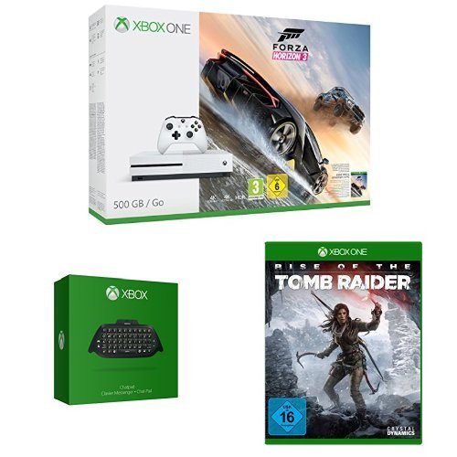 Amazon Xbox One S + Forza Horizon 3, Tomb Raider und Chatpad im