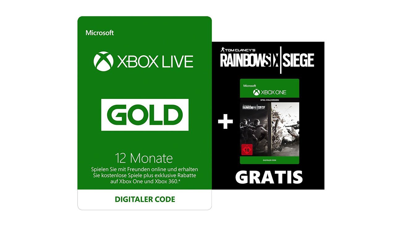 Incident, evenement vacht Huiskamer 12 Monate Xbox Live-Goldmitgliedschaft + Rainbow Six: Siege im Angebot