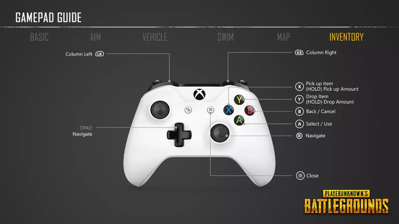 PlayerUnknown's Battlegrounds: Offizielles Xbox Controller Layout