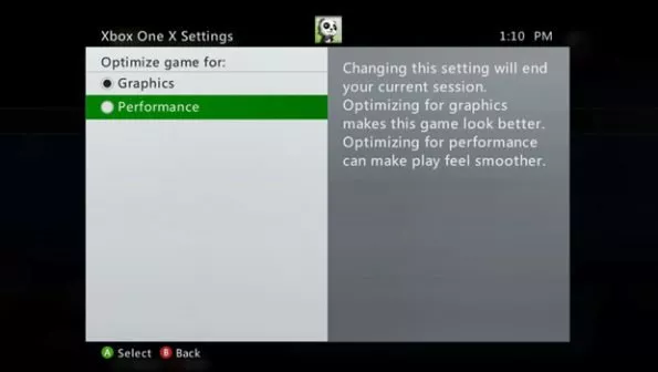 Xbox 360 - Xbox One X Settings