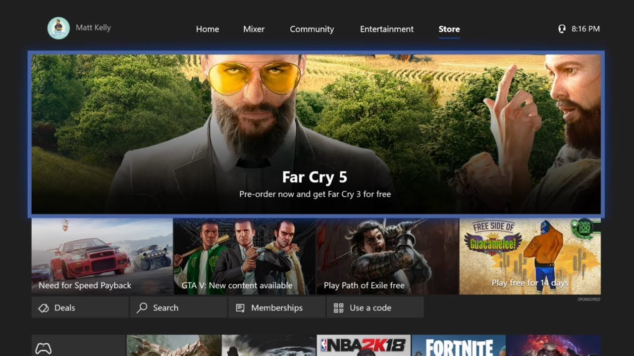 Xbox One Dashboard