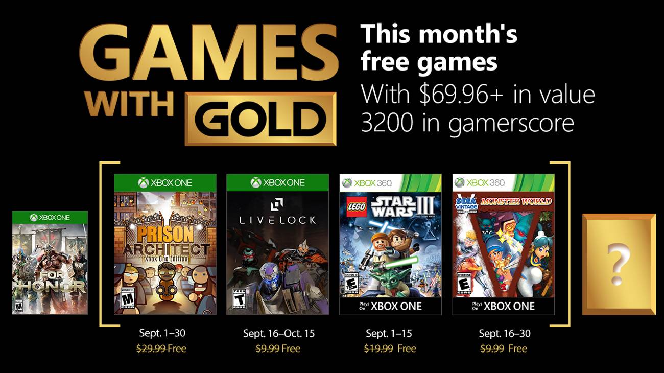 Games with Gold - September 2018