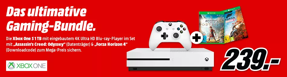 MediaMarkt: Xbox One S inklusive Assassin's Creed Odyssey und Forza Horizon 4 für nur 239 Euro 24 MediaMarkt
