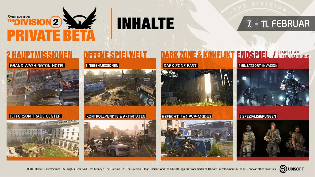 The Division 2 - Private Beta Inhalte