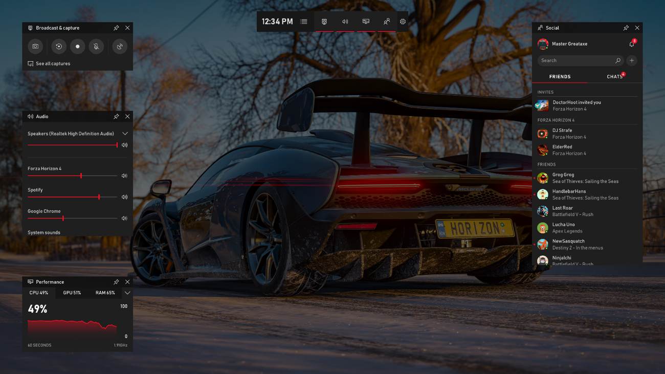 Game Bar Forza