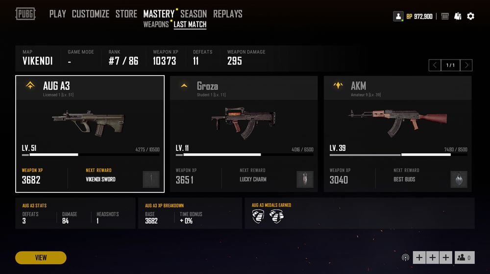PlayerUnknown's Battlegrounds: Weapon Mastery