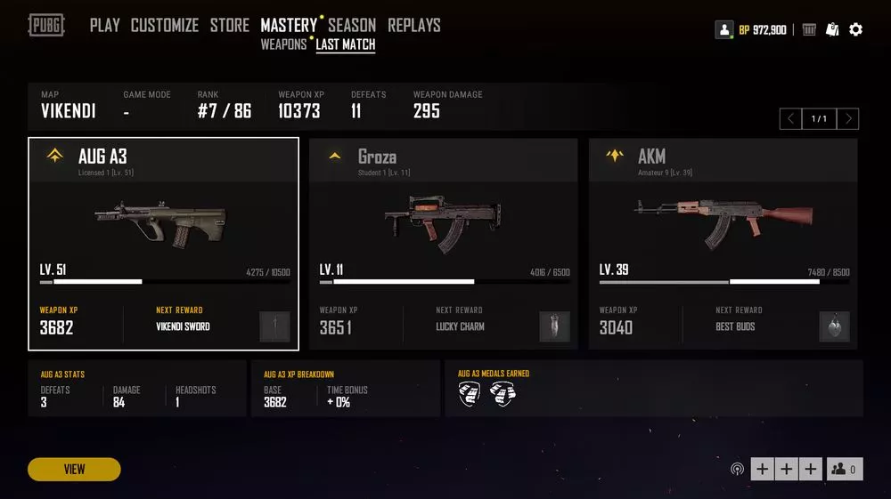PlayerUnknown's Battlegrounds: Weapon Mastery
