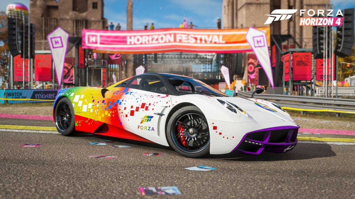 Forza Horizon 4 - Pagani Huayra mit der Forza Rainbow Lackierung