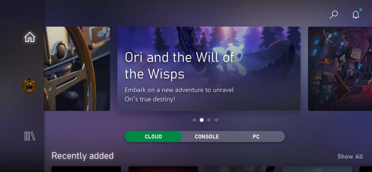 Xbox Series X Dashboard