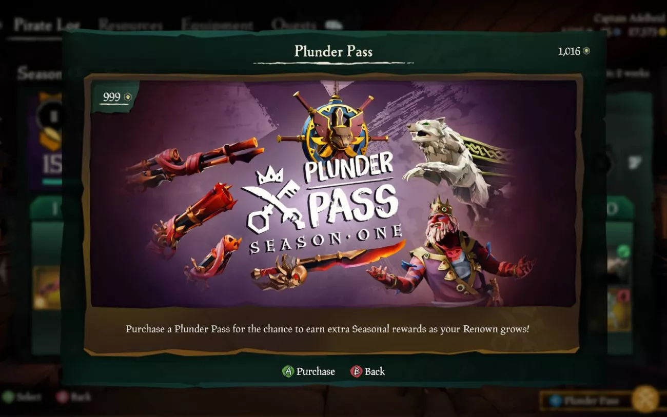 Sea of Thieves Plünder Pass
