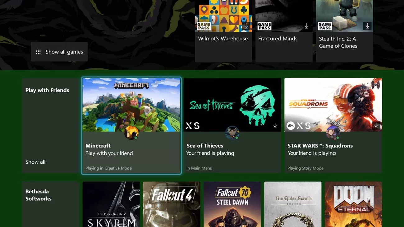 Xbox Dashboard - Xbox Game Pass