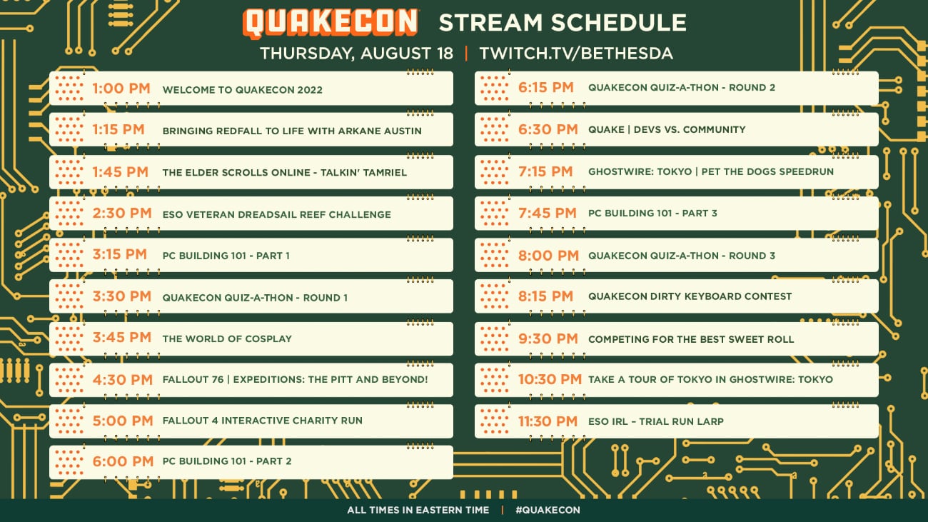 QuakeCon 2022 - Zeitplan