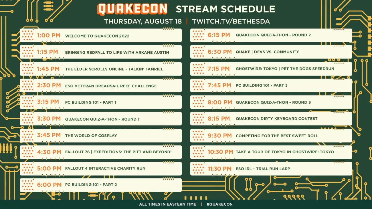 QuakeCon 2022 - Zeitplan