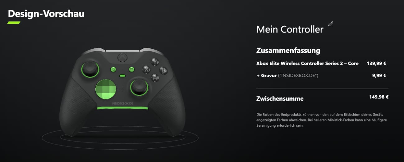 Personalisiere deinen Elite Series 2Controller mit dem Xbox Design Lab