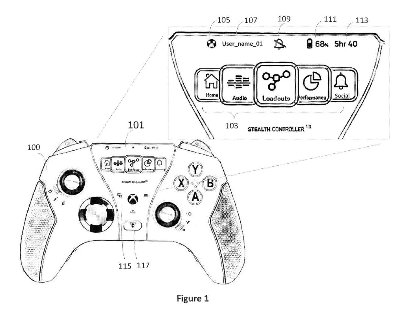 Xbox-Controller mit eingebauten Touchscreen