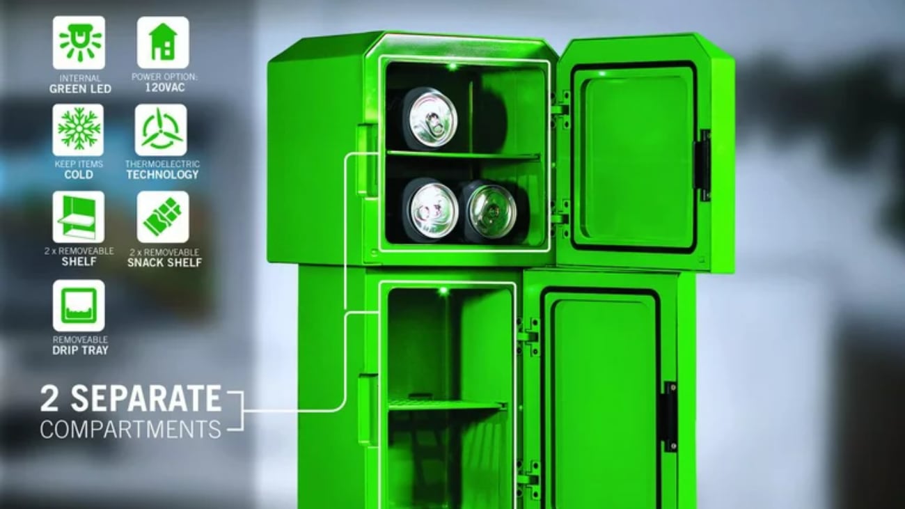 New Minecraft Creeper mini fridge keeps your drinks explosively cool