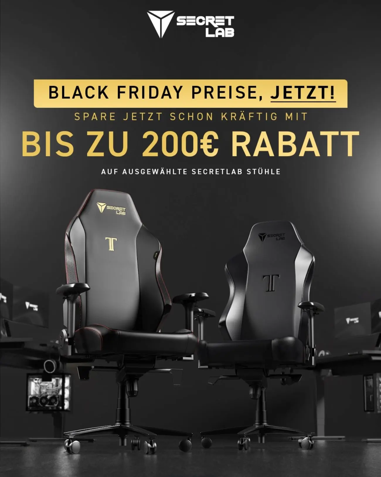 Secretlab bietet bereits jetzt Black Friday Preise an und nicht erst im November.