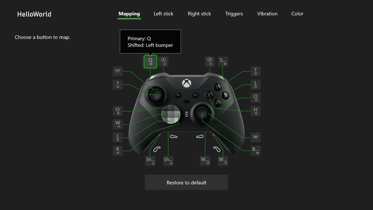 Xbox Controller Mapping