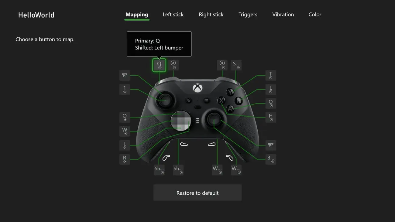 Xbox Controller Mapping