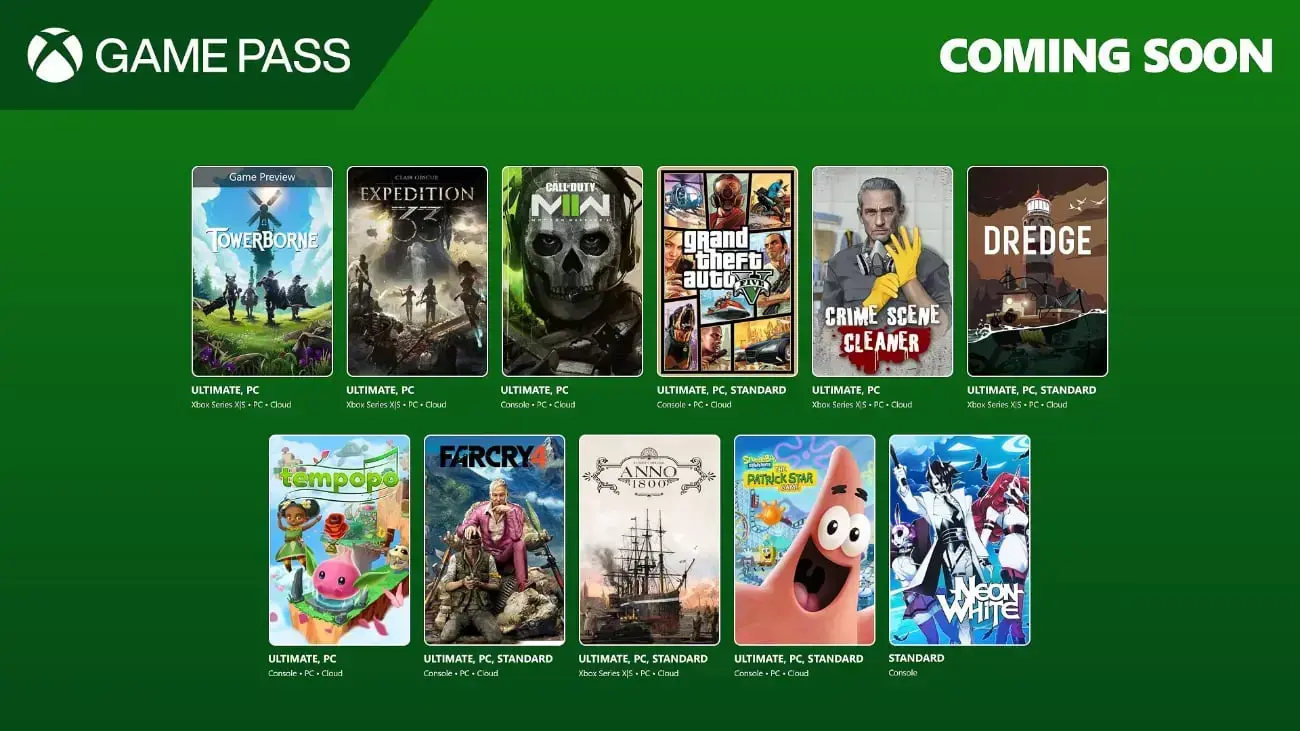 Xbox Game Pass im April / Mai 2025