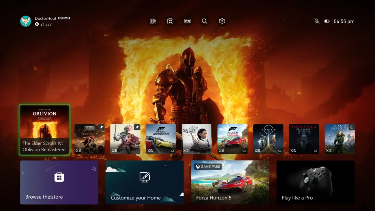 Xbox Homescreen
