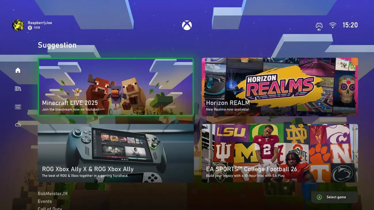 Xbox Series X|S Dashboard [Konzept]
