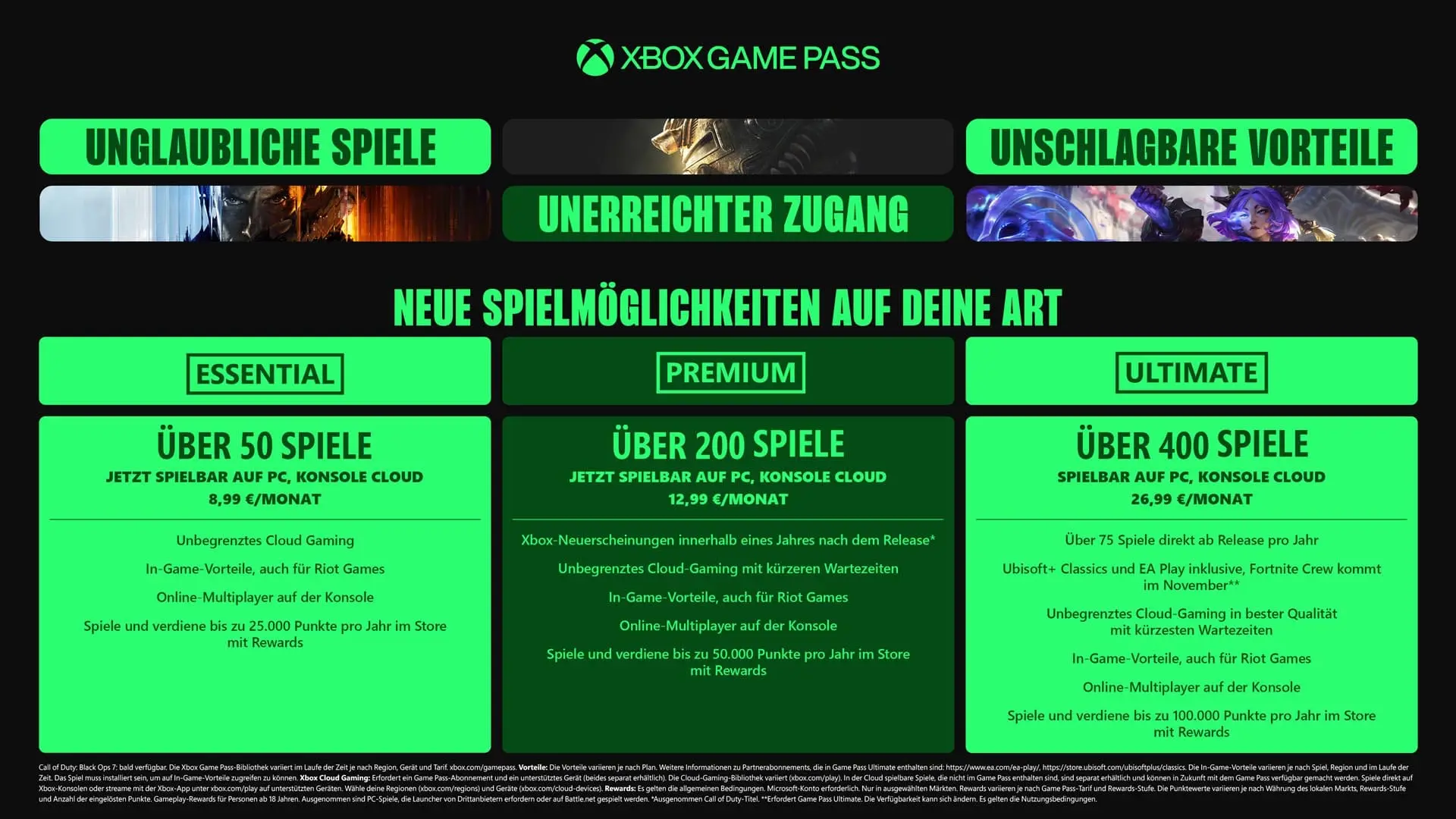 Xbox Game Pass Preise