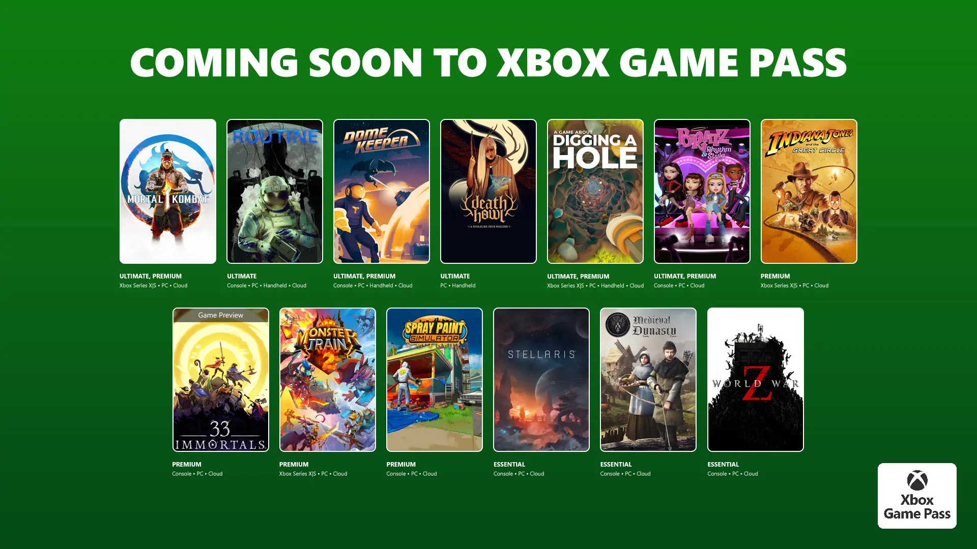 Xbox Game Pass Dezember 2025