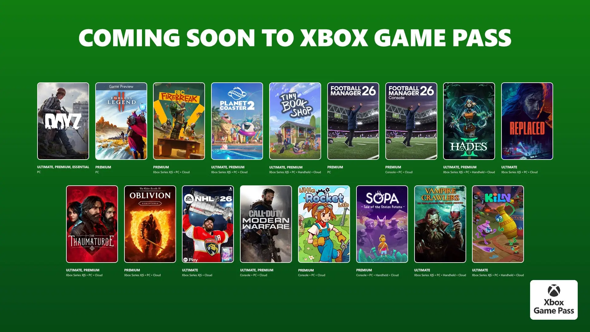 Xbox Game Pass April 2026