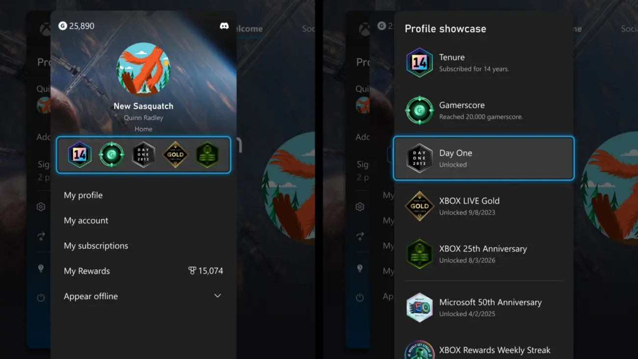 XBOX Insider Update verbessert Home, Spielstände und bringt Profil Badges